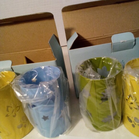 Partylite Change O Lantern Sleeve Set 2 Sets 6 Total Green Yellow Blue - Picture 6 of 9